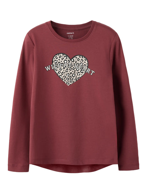 Oxblood Red Wild At Heart Bluse fra Name it - 13224952