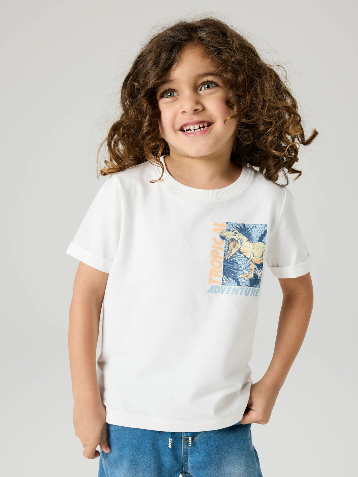 Bright White Tropical Bluse fra Name it - 13227488