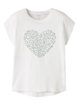 Bright White Flower Heart Bluse fra Name it - 13228210