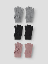 Name it Black GREY WOODROSE Gloves - 13233646