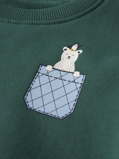 Name it Bistro Green Pocket Bear Sweatshirt - 13234314