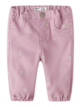 Dawn Pink FLOWER EMB Bukser fra Name it - 13237411