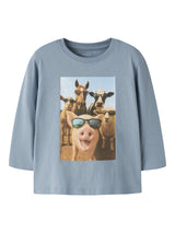 Ashley Blue Farm Animals Bluse fra Name it - 13238400