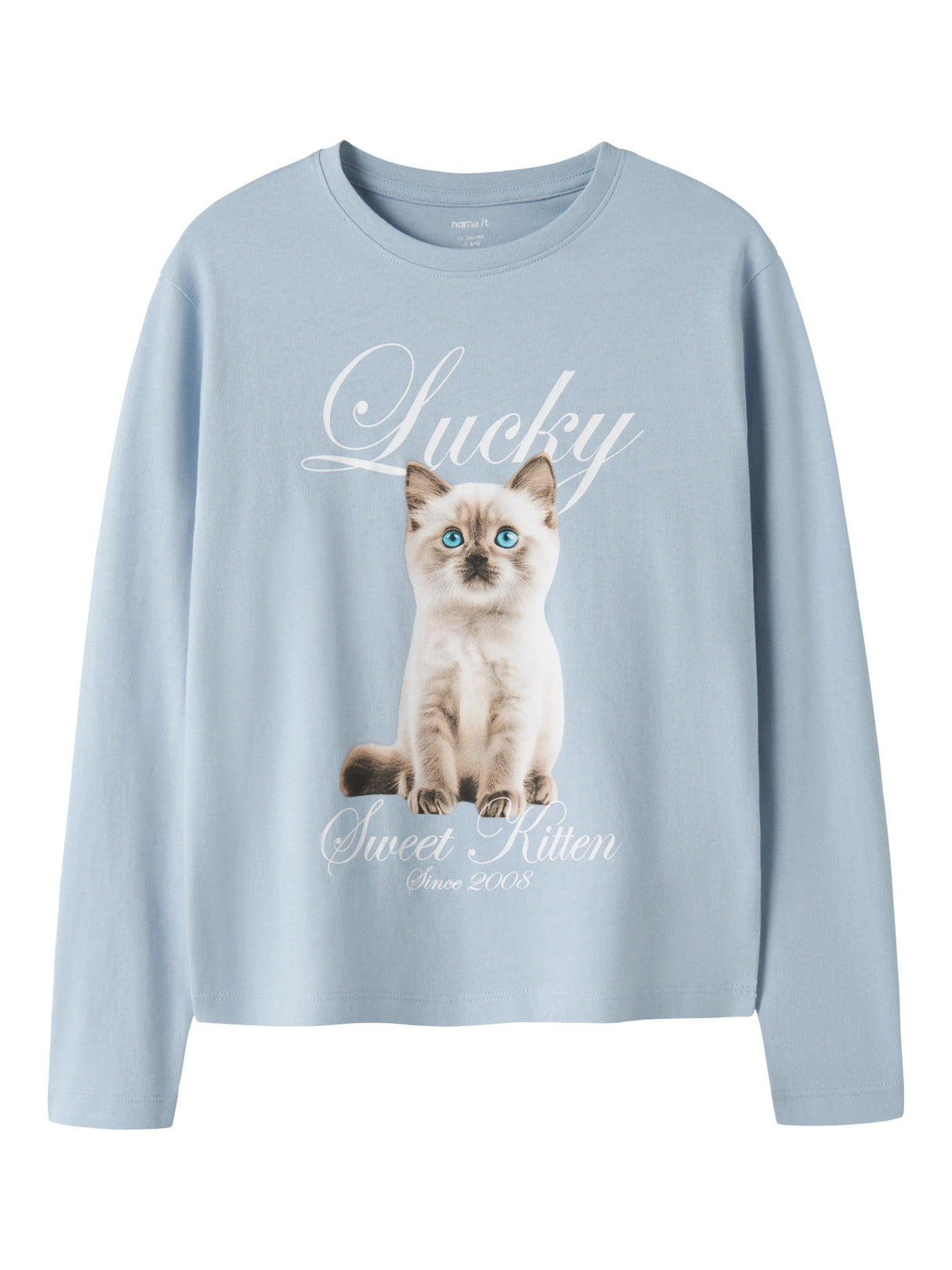 Subdued Blue Kitten Bluse fra Name it - 13238404