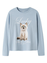 Subdued Blue Kitten Bluse fra Name it - 13238404