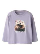 Lavender Gray Otter Friends Bluse fra Name it - 13238407