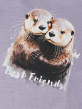 Lavender Gray Otter Friends Bluse fra Name it - 13238407