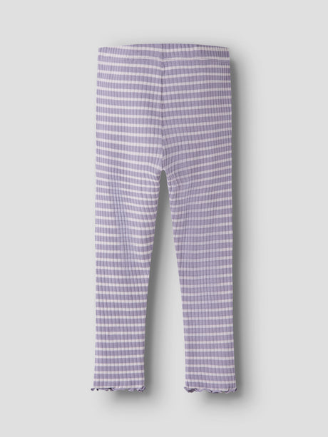 Lavender Gray Lilac Marble Stripe Leggings fra Name it - 13238446