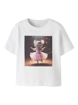 Bright White Ballerina Mouse Bluse fra Name it - 13241600