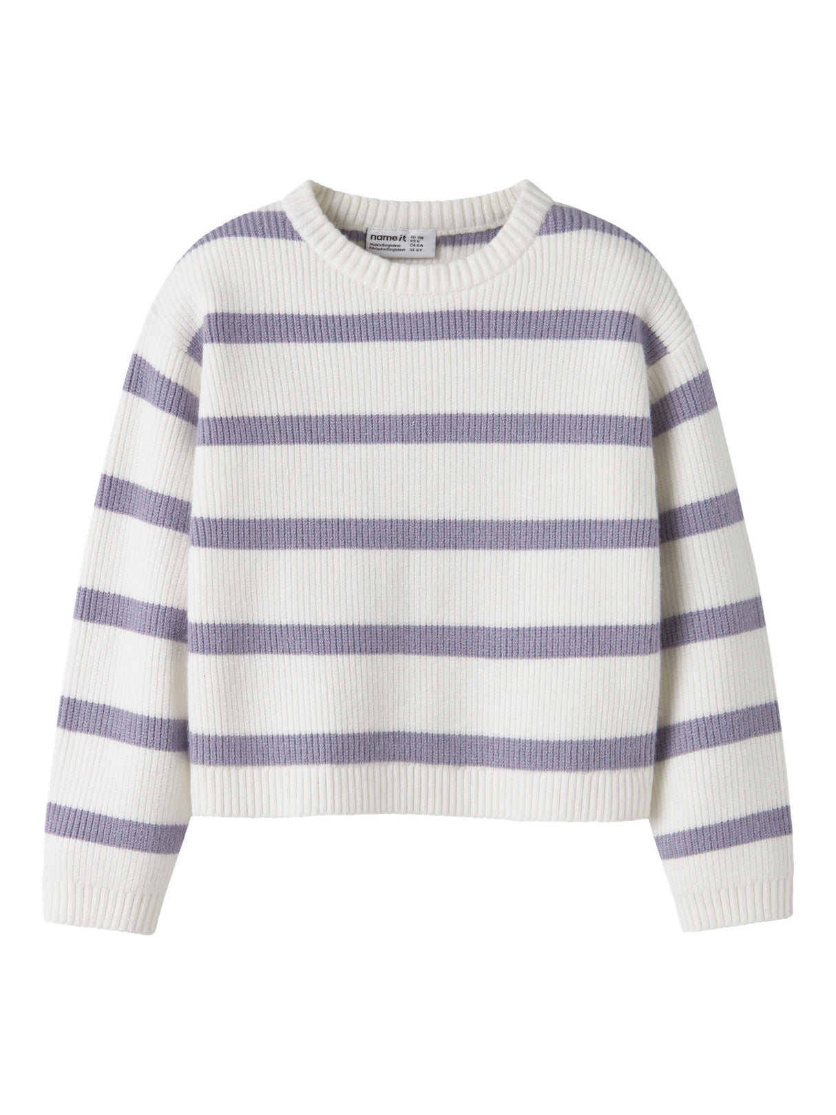 Cloud Dancer W. LAVENDER GRAY STRIPES Striktrøje fra Name it - 13248456