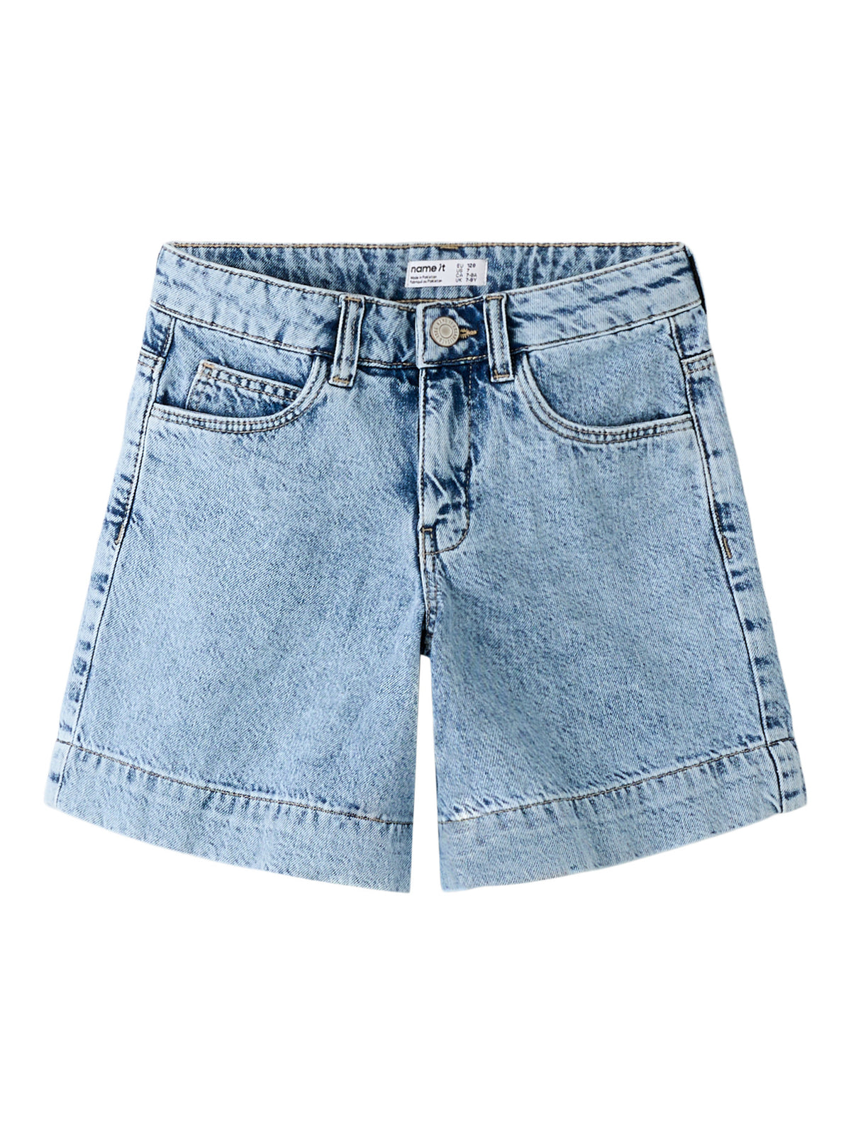 Light Blue Bleached Denim Shorts fra Name it - 13254136