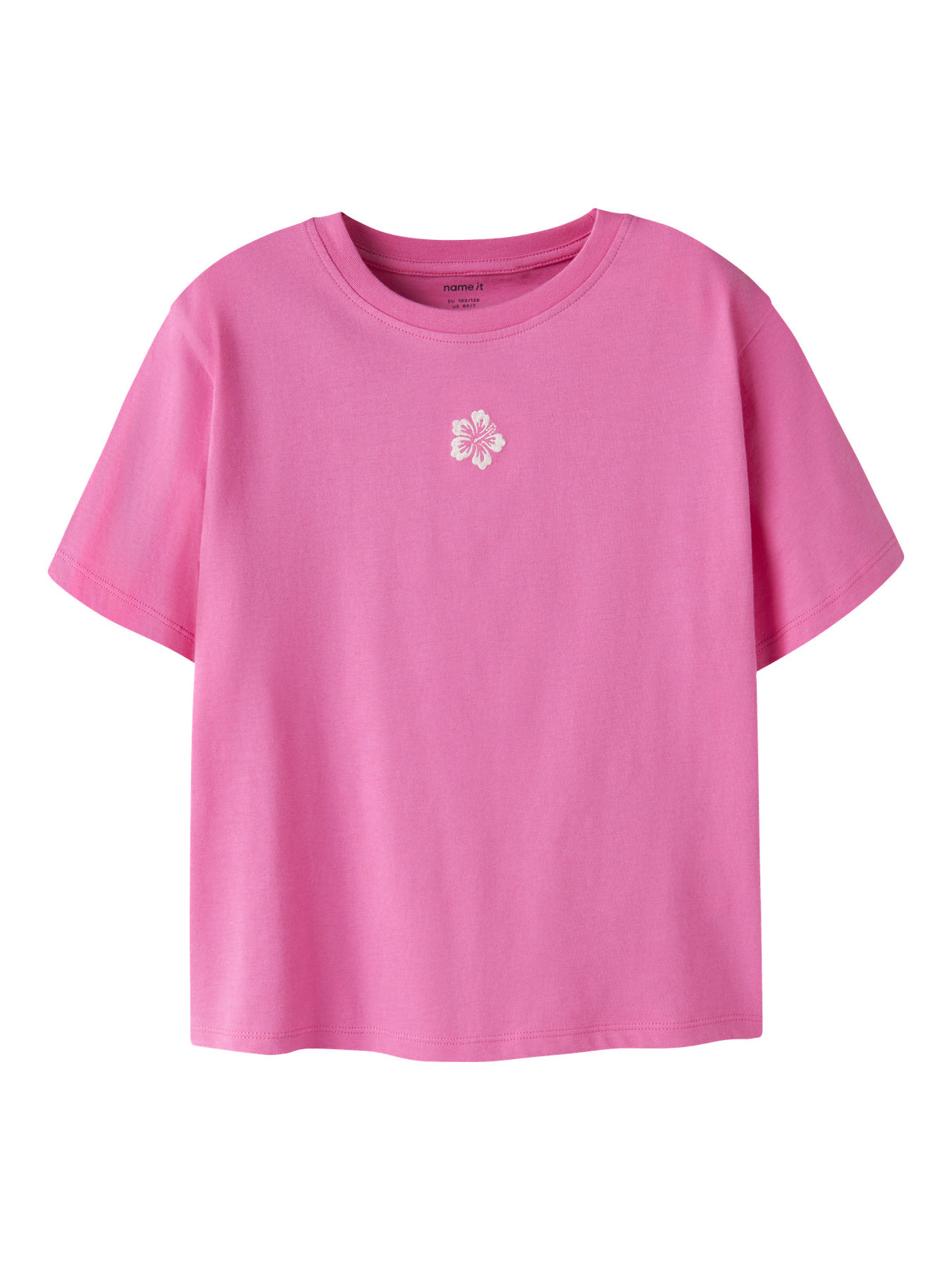 Name it Strawberry Moon Hibiscus Embroidery T-Shirt - 13254882