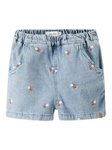 Medium Blue Denim EMB Shorts fra Lil'Atelier - 13255358