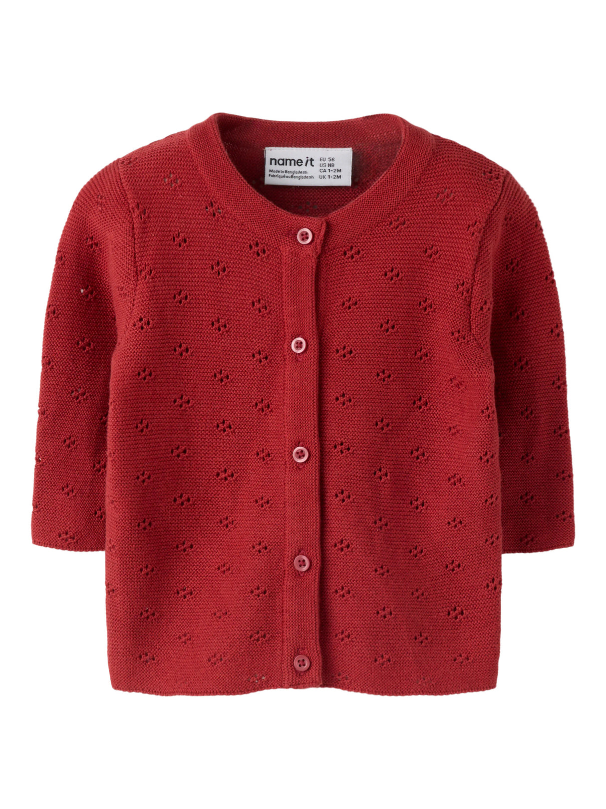 Brick Red Cardigan,Striktrøje fra Name it - 13256232