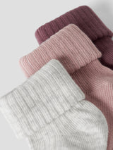 Peyote Melange Burnished Lilac+Deco Rose Strømper fra Name it - 13256461