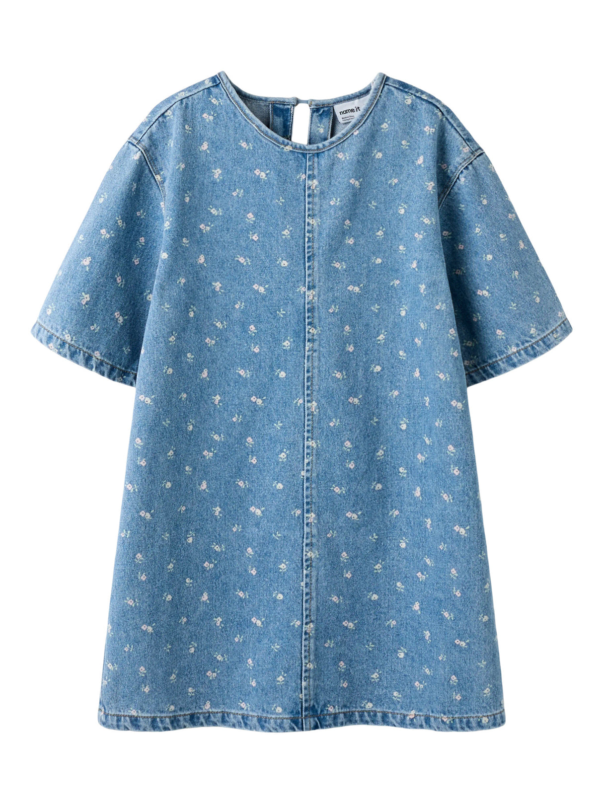 Light Blue Denim FLOWER AOP Kjole fra Name it - 13256806