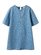 Light Blue Denim FLOWER AOP Kjole fra Name it - 13256806