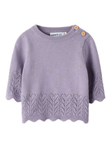 Lavender Gray Striktrøje fra Name it - 13257527