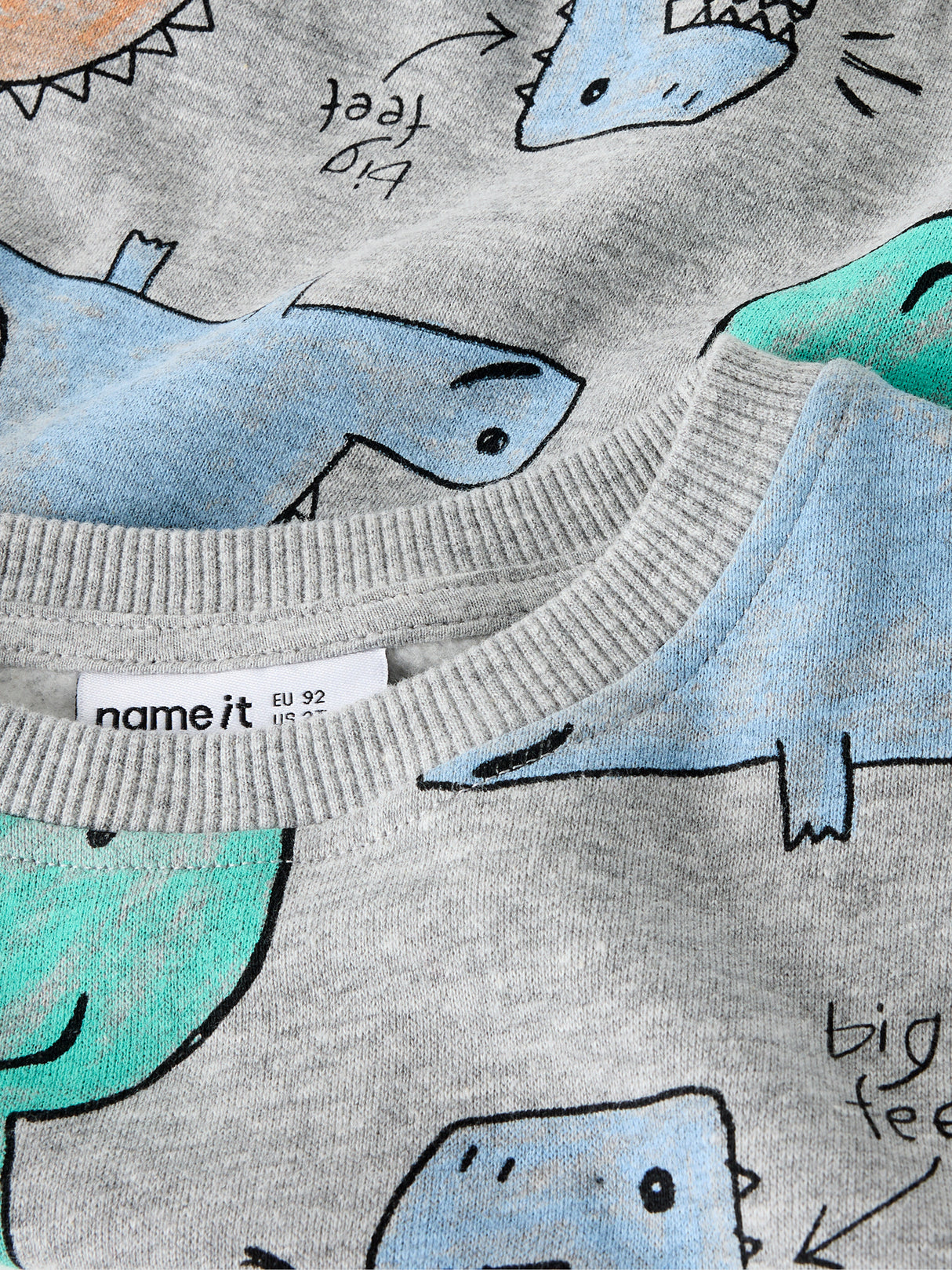 Name it Grey Melange ALL OVER PRINT Sweatshirt - 13258467