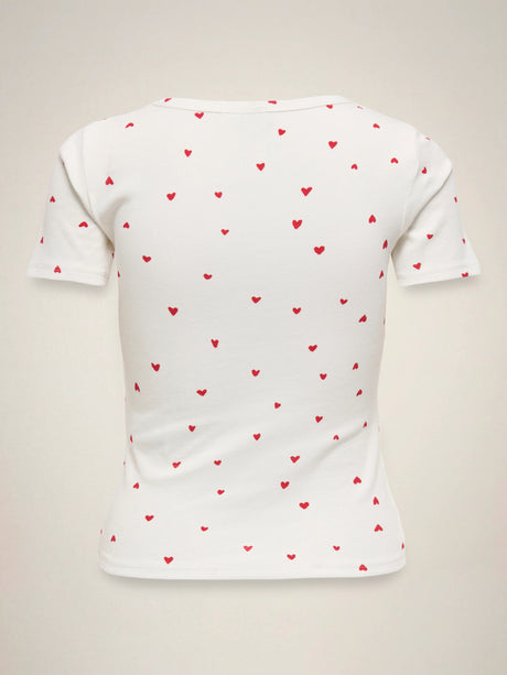 Cloud Dancer CHINESE RED HEARTS Top fra JDY - 15336793
