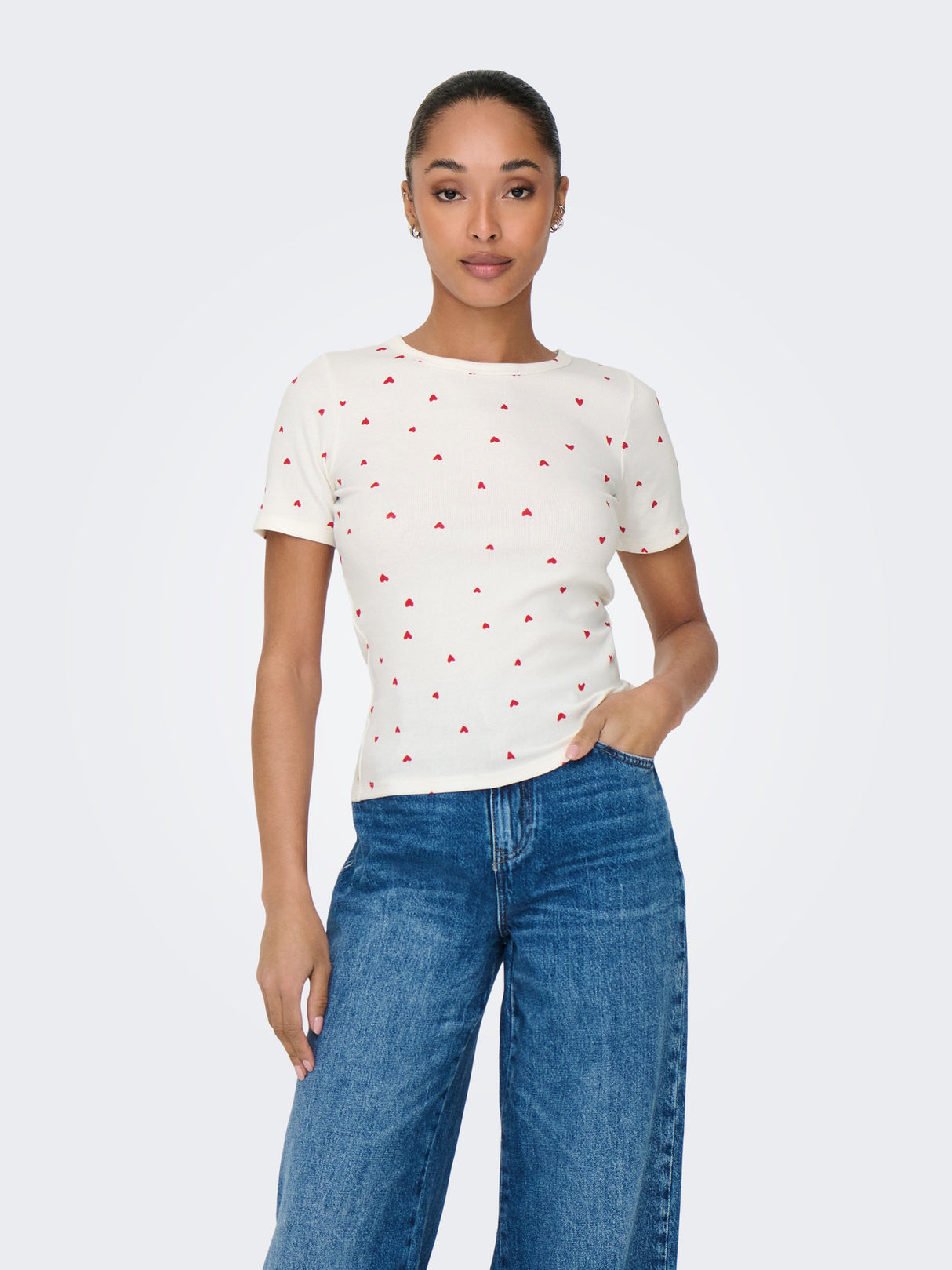 Cloud Dancer CHINESE RED HEARTS Top fra JDY - 15336793