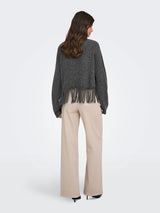 Dark Grey Melange Striktrøje fra JDY - 15374485