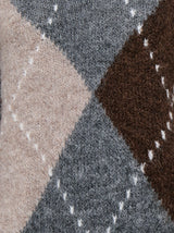 Medium Grey Melange CHATEAU GRAY/CHOCOLATE BROWN ARGYLE Striktrøje fra JDY - 15383047