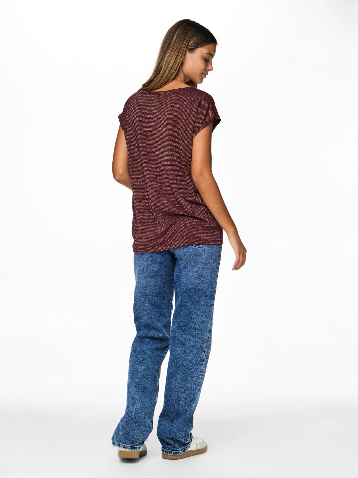 PIECES Tawny Port LUREX GOLD Bluse - 17078572