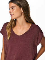 PIECES Tawny Port LUREX GOLD Bluse - 17078572