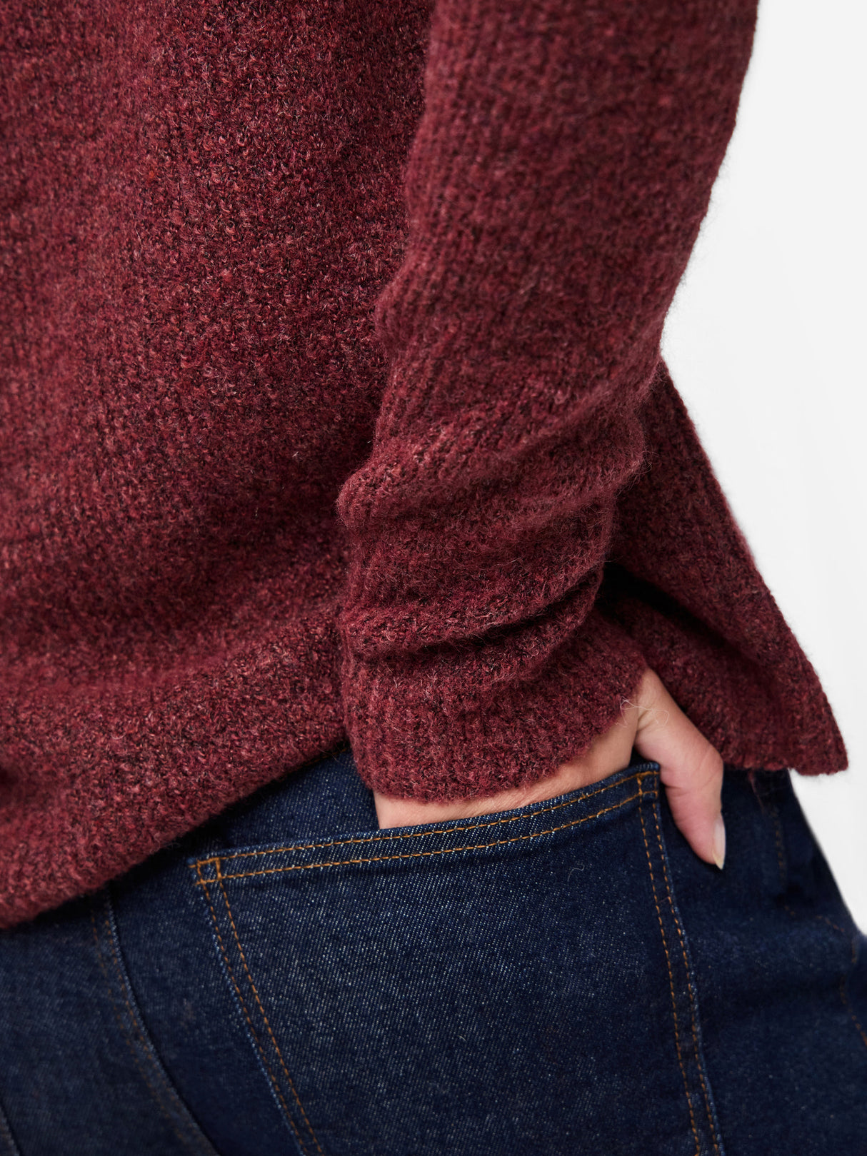 Rød Striktrøje fra PIECES - 17114251