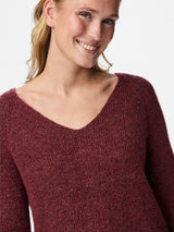 Rød Striktrøje fra PIECES - 17114251