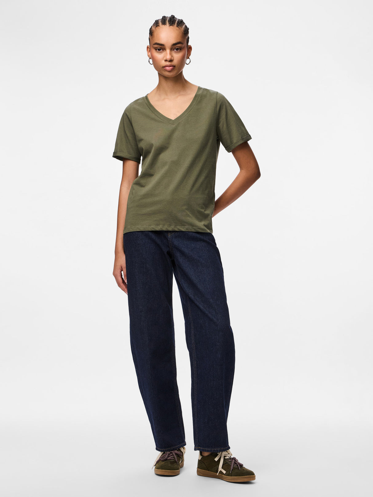 PIECES Deep Lichen Green Bluse - 17120455