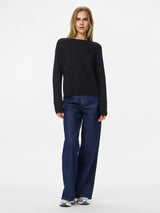 PIECES Black Striktrøje - 17126277