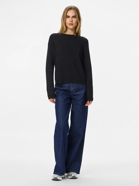 PIECES Black Striktrøje - 17126277