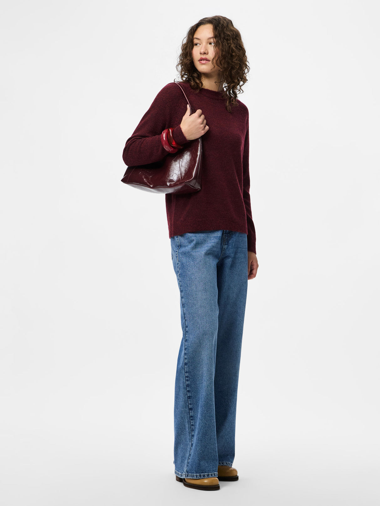 PIECES Tawny Port Striktrøje - 17126277