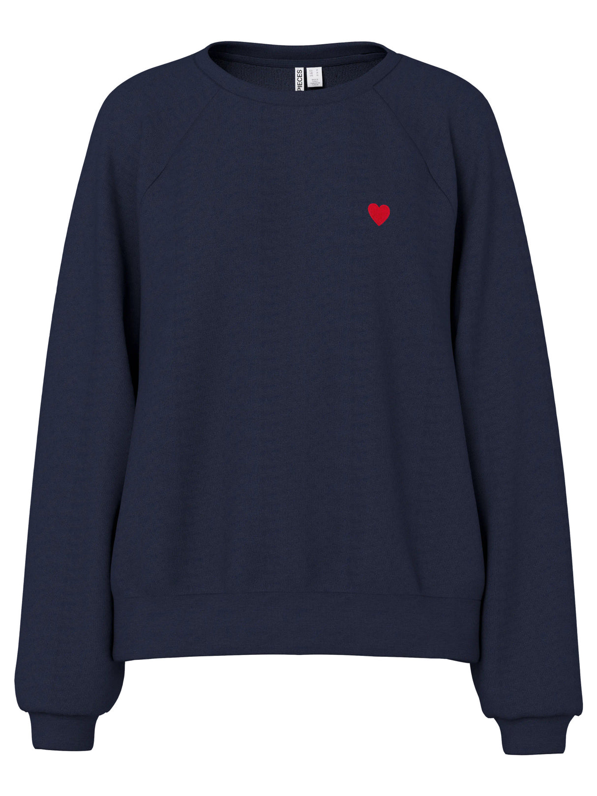 Sky Captain RED HEART EMB Sweatshirt fra PIECES - 17128390