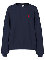 Sky Captain RED HEART EMB Sweatshirt fra PIECES - 17128390