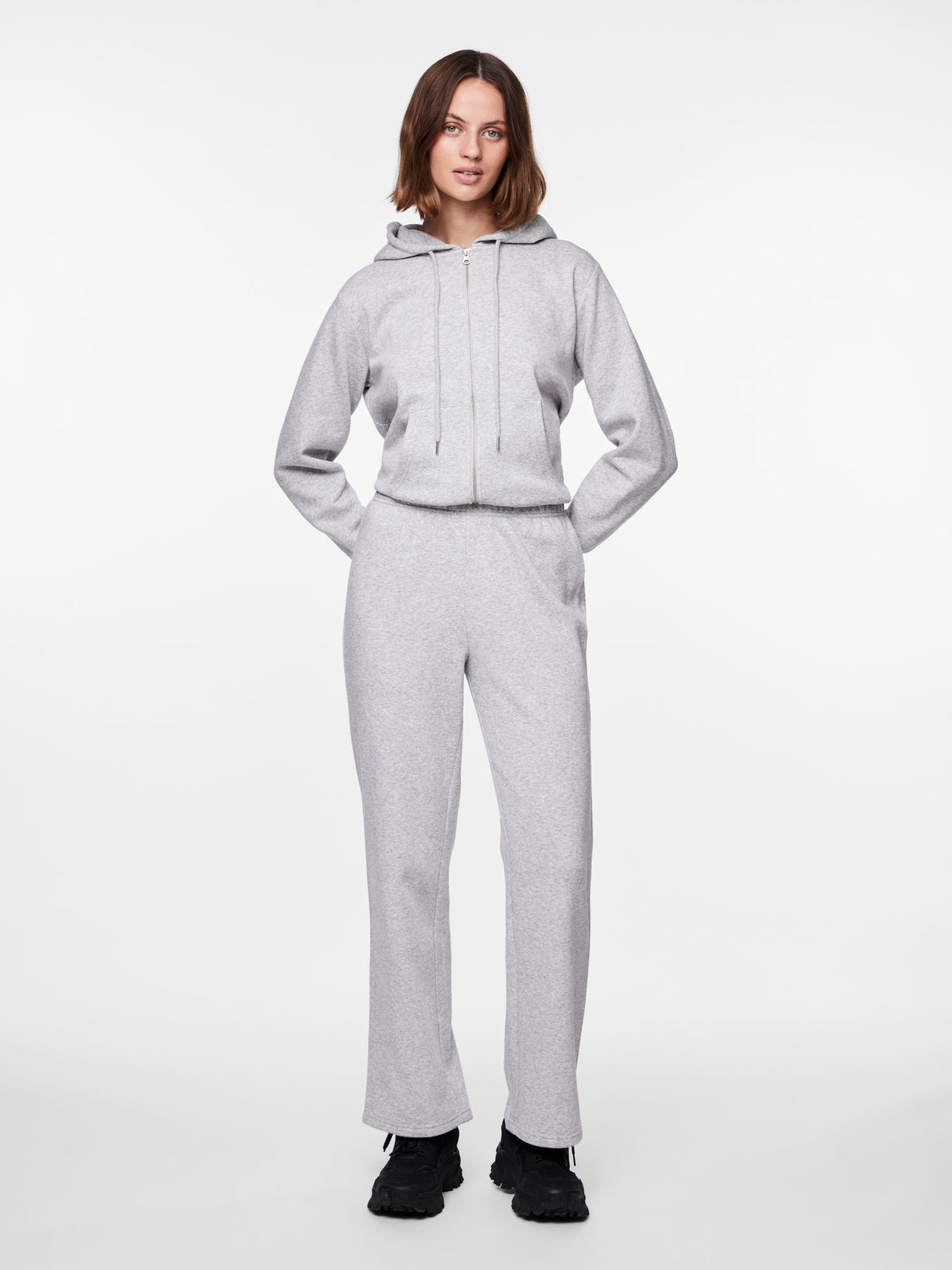 PIECES Light Grey Melange Bukser - 17140745