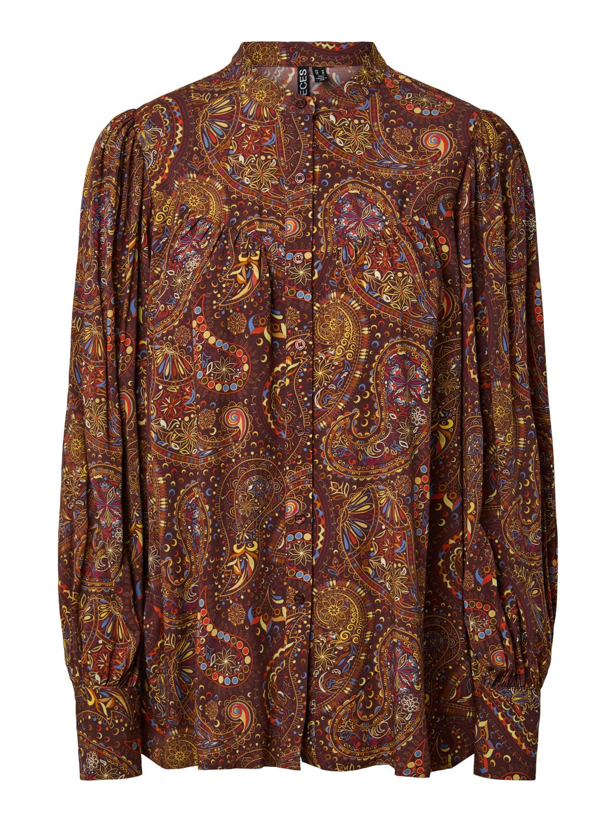 Bitter Chocolate PAISLEY Bluse fra PIECES - 17141357