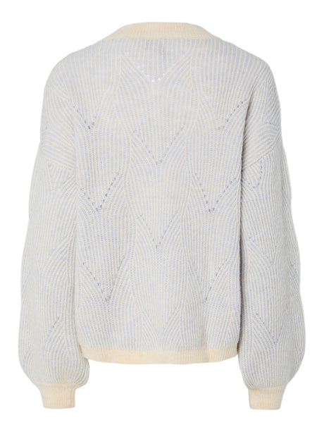 PIECES Whitecap Gray BABY LAVENDER Striktrøje - 17147906