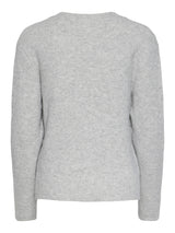 Light Grey Melange Striktrøje fra PIECES - 17150235