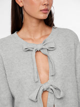 Light Grey Melange Striktrøje fra PIECES - 17150235