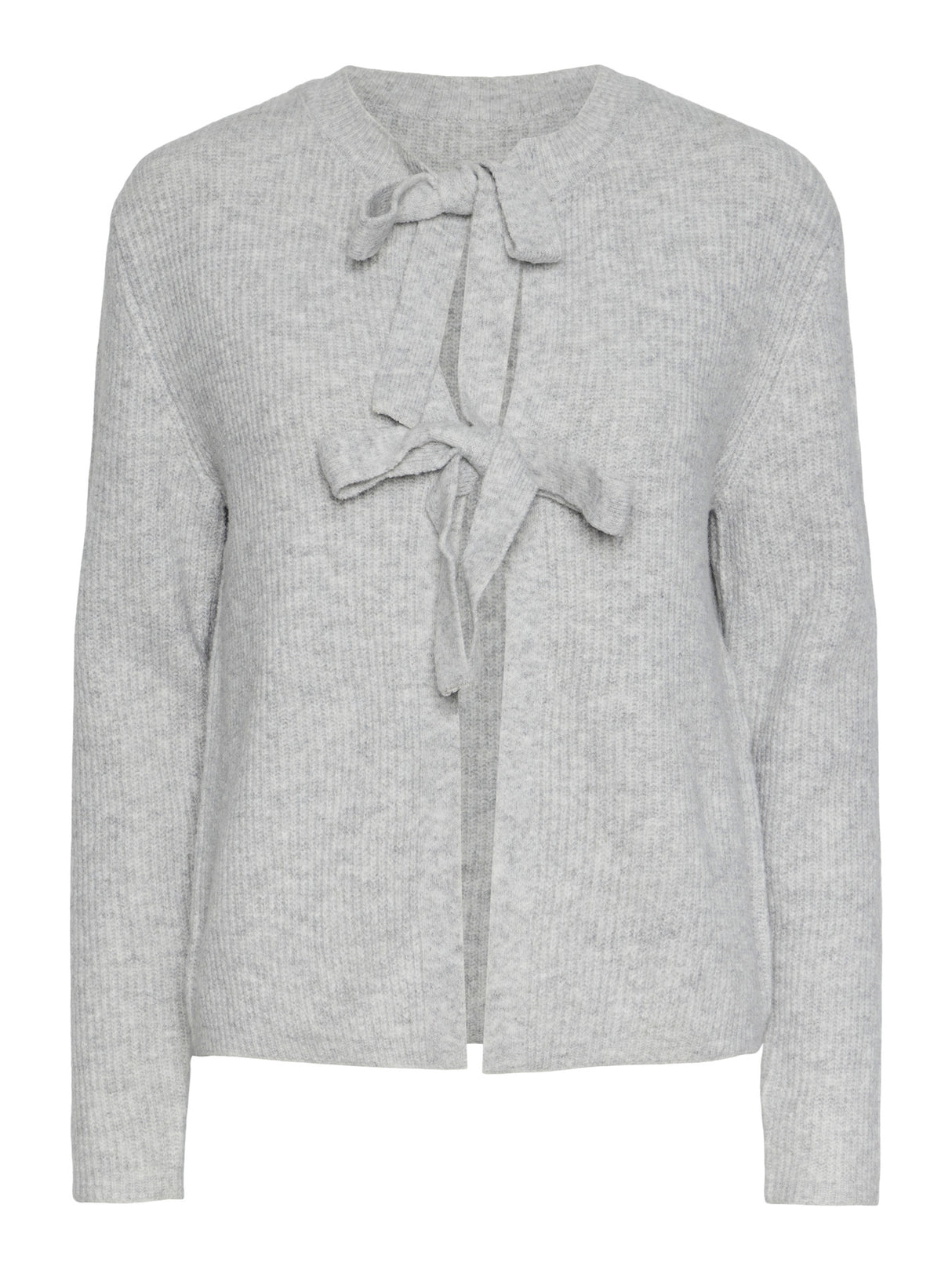 Light Grey Melange Striktrøje fra PIECES - 17150235