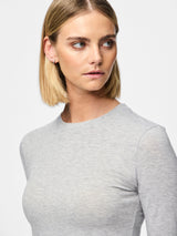 PIECES Light Grey Melange Top - 17151138