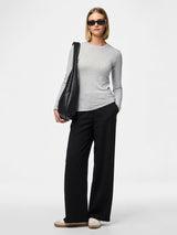 PIECES Light Grey Melange Top - 17151138