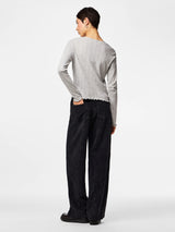 Light Grey Melange Cardigan fra PIECES - 17152189