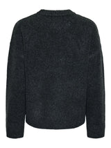 Dark Grey Melange Striktrøje fra PIECES - 17154366