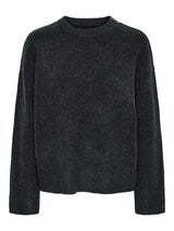 Dark Grey Melange Striktrøje fra PIECES - 17154366