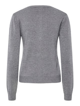 Medium Grey Melange Striktrøje fra PIECES - 17154558