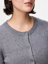 Medium Grey Melange Striktrøje fra PIECES - 17154558